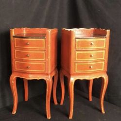 RARE 3-DRAWER FRENCH PROVINCIAL BEDSIDE STANDS 