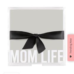 Square Notepaper with Acrylic Tray - Mom Life, NEW
