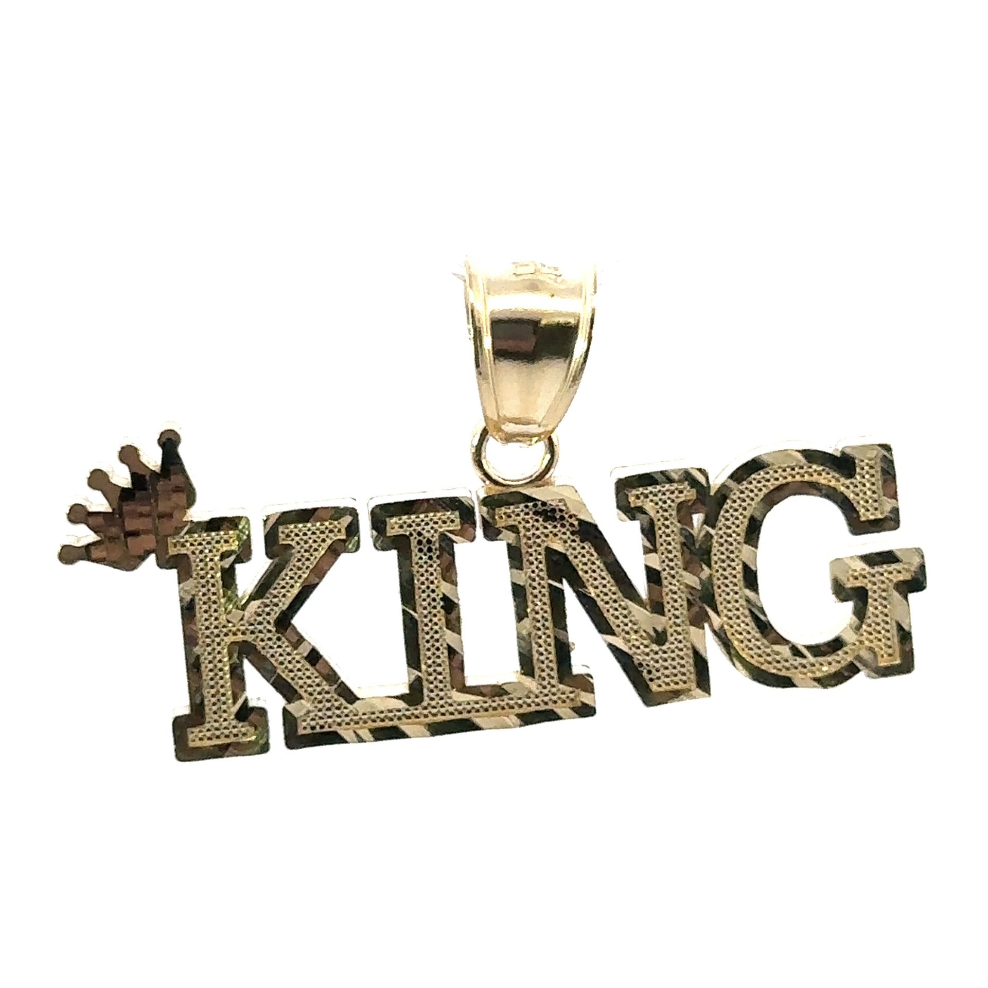 Men’s 10k Yellow Gold KING 👑 Charm Pendant For Necklace GP3096829