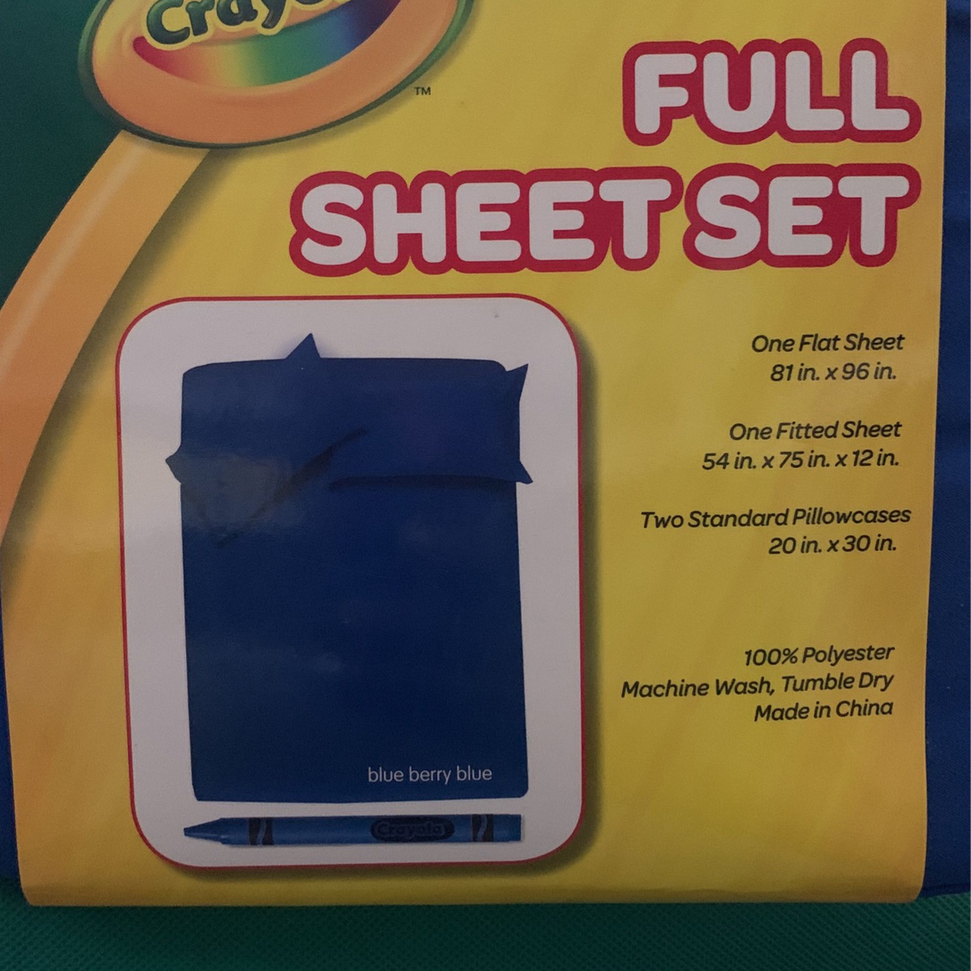 Brand New Crayola Comforter Set  Twin/full (Great For Twin/full Bunk Bed)