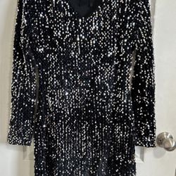 New Black Sequins cocktail formal wear Dress