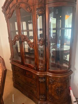 Beautiful heavy real wood China cabinet