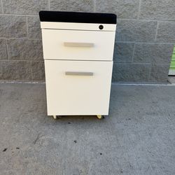 Mobile Pedestal Drawers with Black Fabric Cushion