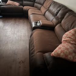 Sectional  Recliners Full Leather 