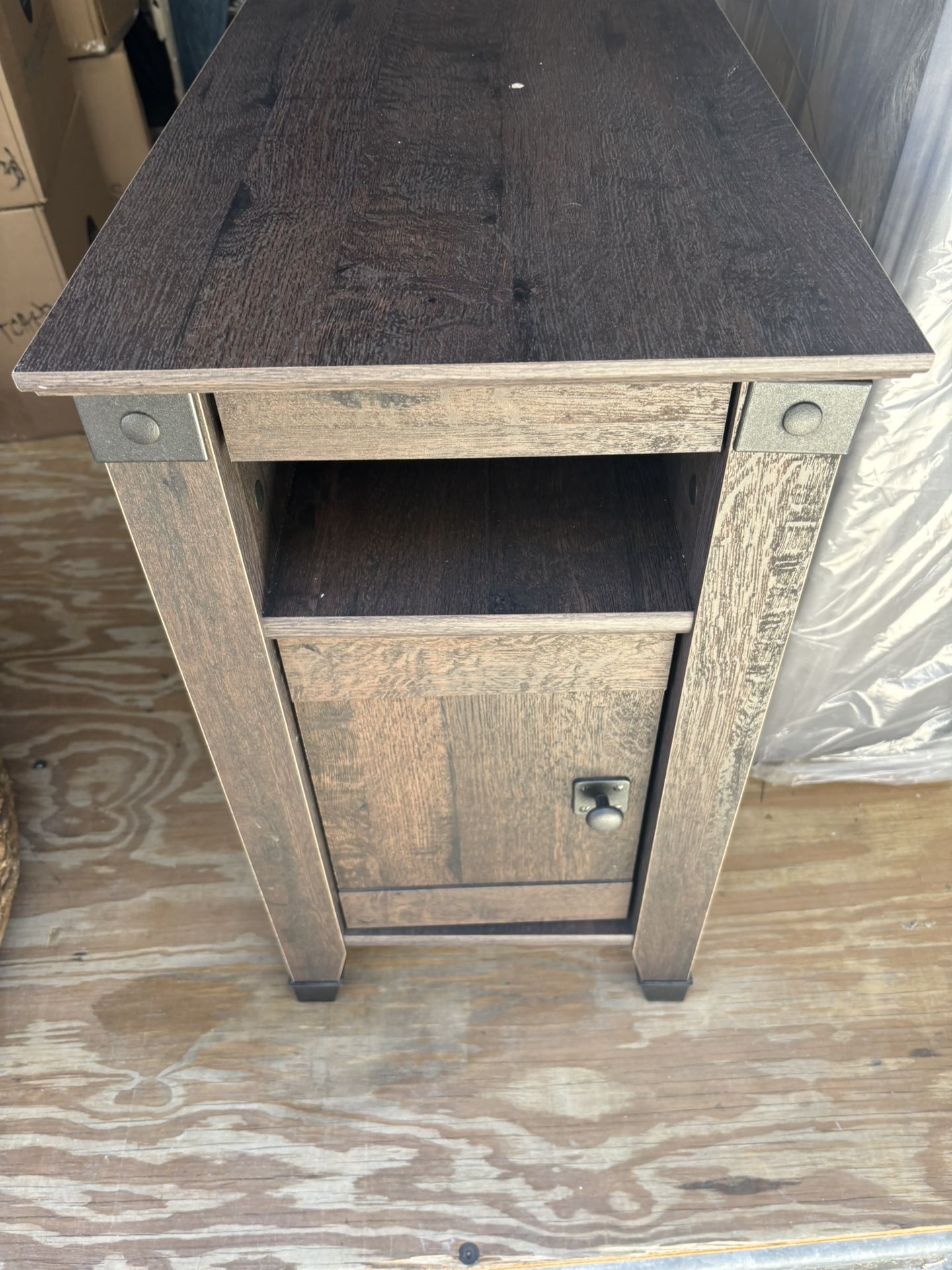 Set Of 2 End Tables - Rustic - Brown- Grey