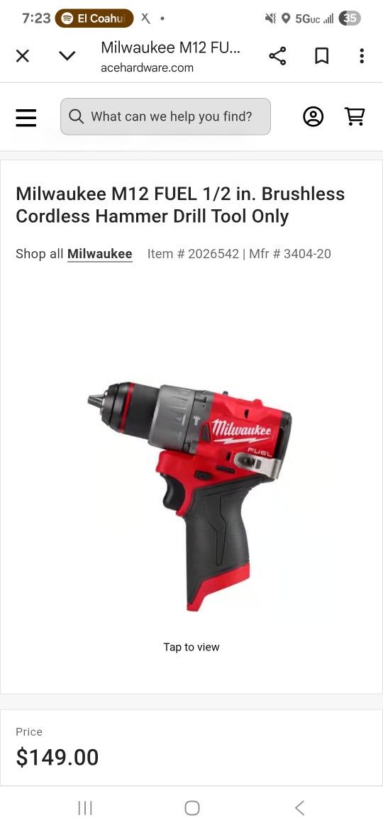 Milwaukee M12 1/2 Inch Hammer Drill
