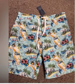 NEW FLORIDA VIBE MENS Tommy Hilfiger Tropical Print Shorts M 32 us size