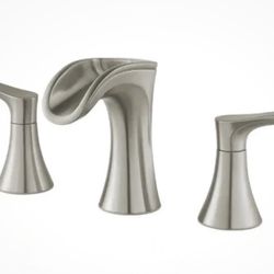 Set Of 2: Pfister Brea 8 in. 2-Handle Waterfall Bathroom Faucets in Brushed Nickel - USED
