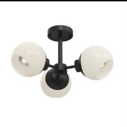 CYPRUS 3 -Light 17.63-in Matte Black Semi Flush Mount Light