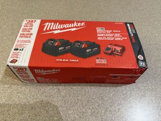 Brand new Milwaukee M18 two 5AH battery and charger
