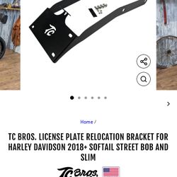 TC BROS. LICENSE PLATE RELOCATION BRACKET FOR HARLEY DAVIDSON 2018+ SOFTAIL STREET BOB AND SLIM