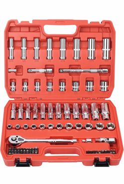 3/8" Drive Socket Set, 76 PCS Ratchet Wrenches Set,