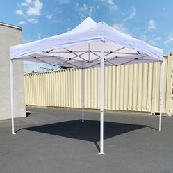 New in box $99 Heavy-Duty 10x10 FT Outdoor Ez Pop Up Canopy Party Tent Instant Shades w/ Carry Bag (White/Blue)