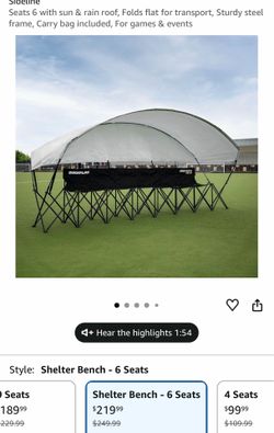 6-seat sports bench with canopy