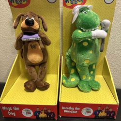 THE WIGGLES  Wags The Dog & Dorothy The Dinosaur 10" Plush