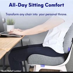 Cushion Lab Patented Pressure Relief Seat Cushion for Long Sitting Hours on Office/Home Chair, Car, Wheelchair - Extra-Dense Memory Foam for Hip, Tail