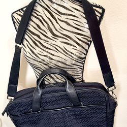 Coach Black Signature Laptop / Computer Briefcase – Excellent Condition