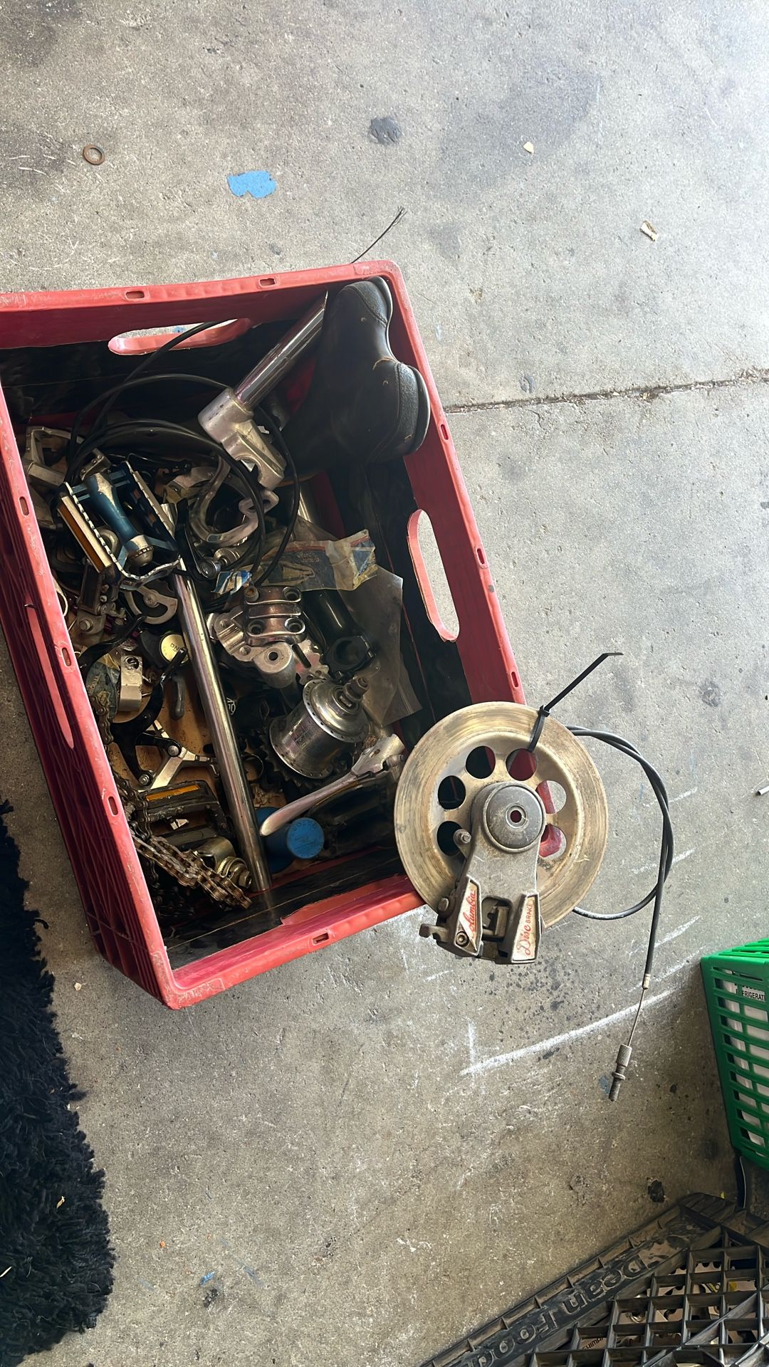 Box Of Old Bicycle Parts