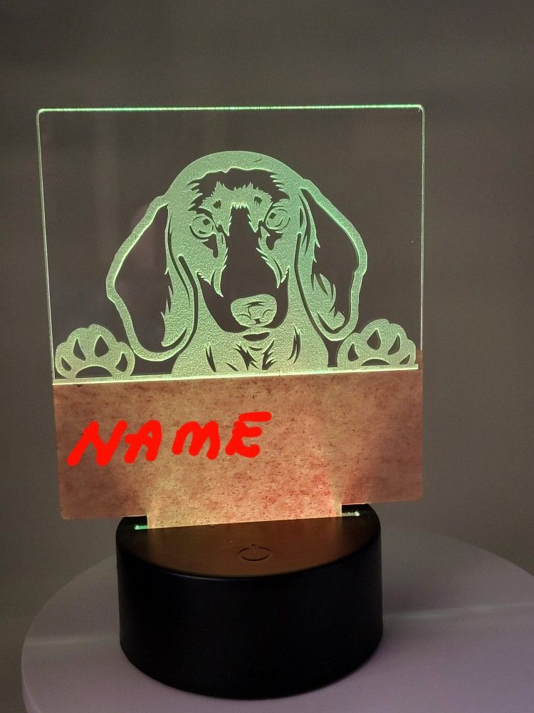 Personalized Custom Dog Breed LED Light, Night Light