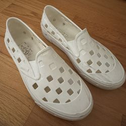 Vans White Checkered Rubber Slip On Men 5/Women’s 6