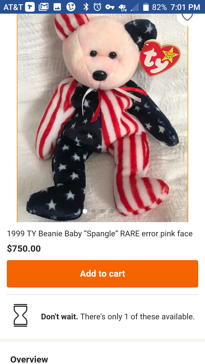 Spangle beanie baby clearance errors