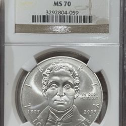 2009 P Louis Braille SILVER DOLLAR Commemorative 