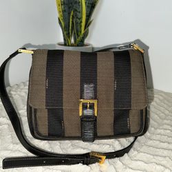 Authentic Vintage Fendi Pequin Crossbody Bag