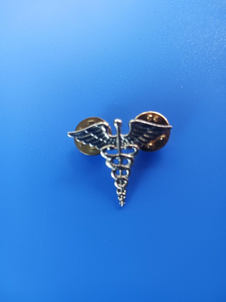 Caduceus Medical Symbol Pin