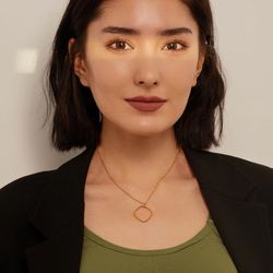 Square pendant, necklace 316L stainless