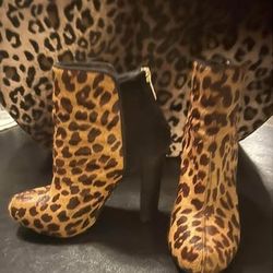 Victoria Secret Leopard Print Ankle Boots