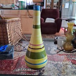 vintage hand-painted ceramic vase