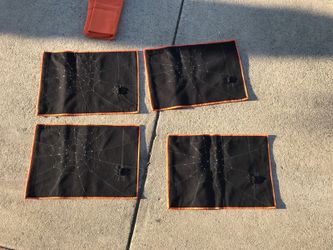 Rhinestone spider Halloween placemats with napkins and napkin rings - all 4 avail