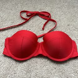 Old navy red underwire bandeau bikini top size S