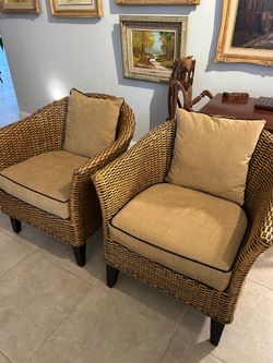 Pier 1 Imports ratten barrel chair. Pair.