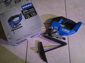 Kobalt KJS 324B-03 24-Volt Max Variable Speed Keyless Cordless Jigsaw, Blue/Black