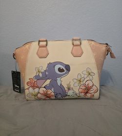 Loungefly Disney Lilo & Stitch Scrump & Stitch Hibiscus Flowers Satchel Bag