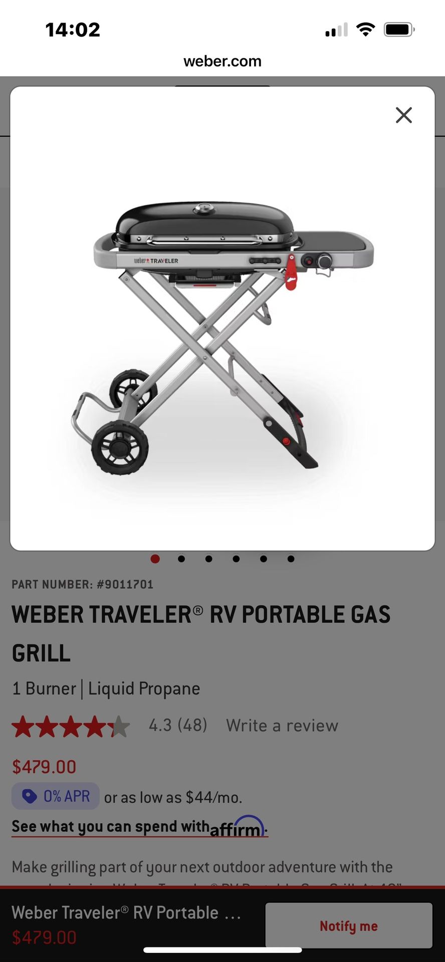 WEBER TRAVELER
