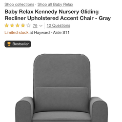 Baby Relax Kennedy Recliner/Rocking/Swivel chair