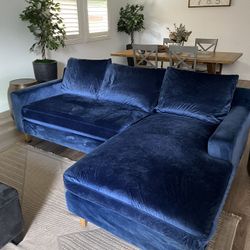 Blue Velvet Sofa 