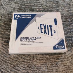 Lithonia Lighting Edge Green Lettering Exit Sign New In Box 