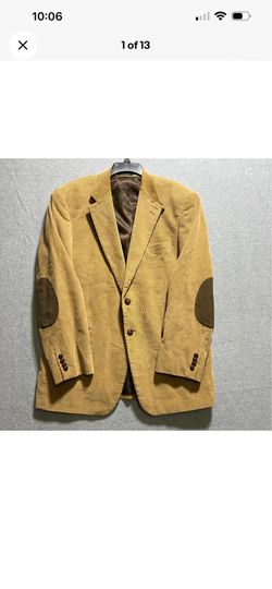 Vintage Polo Ralph Lauren Blazer Mens 42R Tan Corduroy Suede Elbow Patches