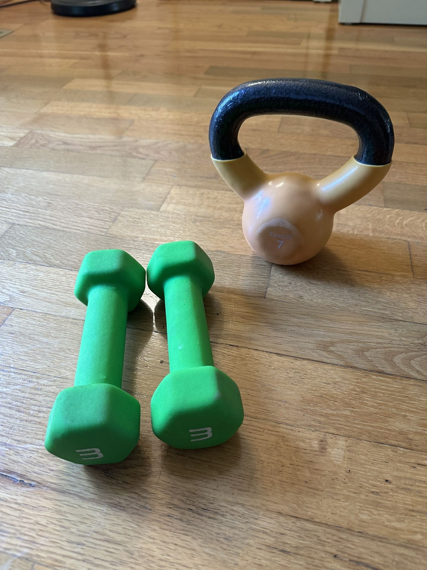 7lb Kettlebell and 3lb Free Weights