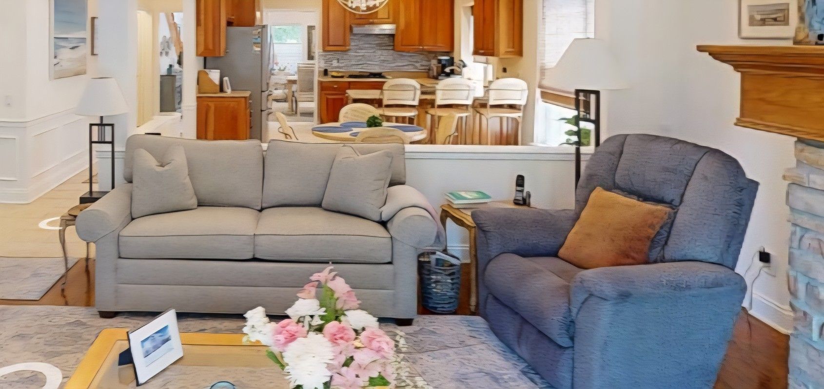 Ethan Allen sofa couch lounge modern contemporary living room den family room li