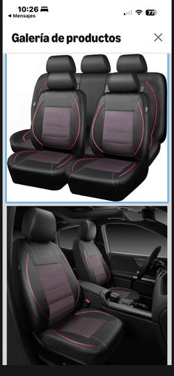 Full set black  hot pink pipe leather car covers (firm  price)