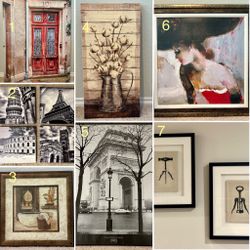 Wall Art Pieces $9–$25, Very Good Condition 