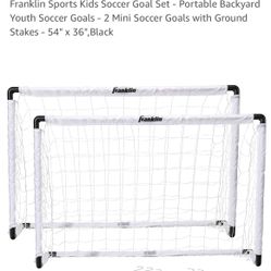 New! Franklin Sports Kids Soccer Goal Set - Portable