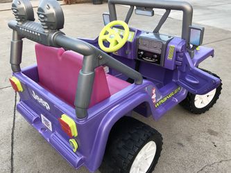 Purple Barbie Jeep Wrangler 12volt electric kids ride on cars power wheels  for Sale in Santa Ana, CA - OfferUp
