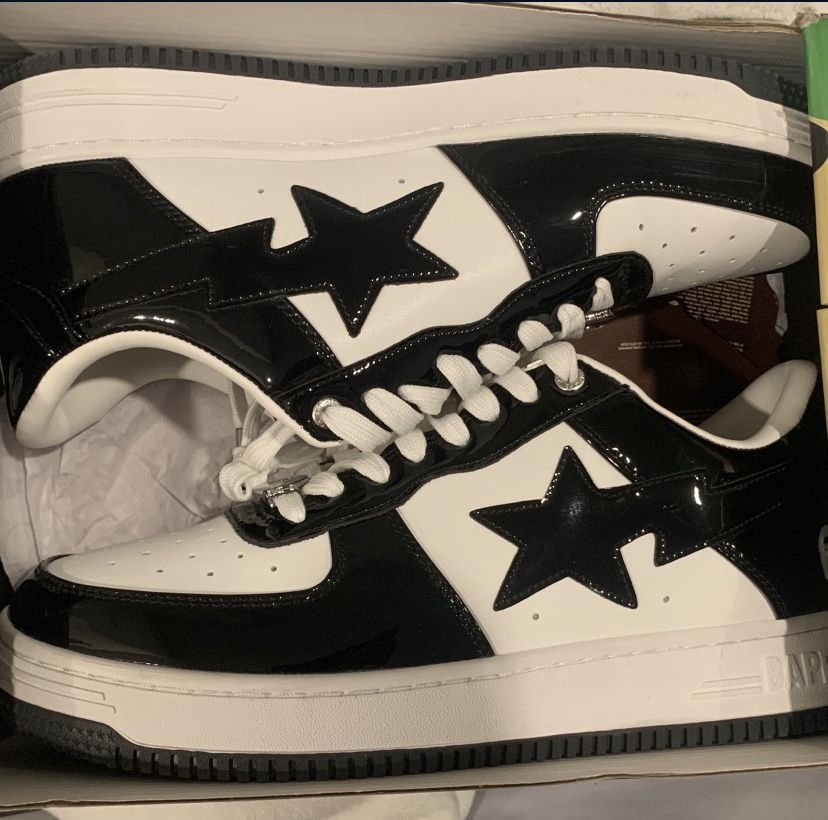 Bapesta Black And White Size 11