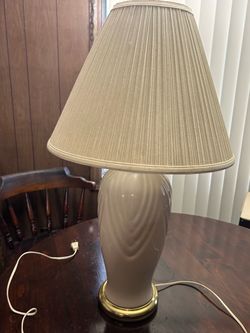 Ceramic Table Lamp with Pleated Shade