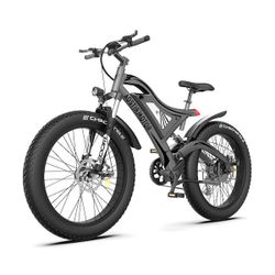 26 in. 750-Watt Electric Bike Fat Tire 48-Volt 15AH Remo-Voltable Lithium Battery for Adults  Note that there is no battery.  Please note ba